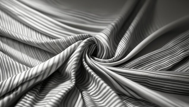 Vertical bold grayscale stripe fabric with seamless wave pattern and subtle gradient
