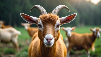Fototapeta premium Cameroon Dwarf Sheep: An Endangered Domestic Breed with Woolly Fur
