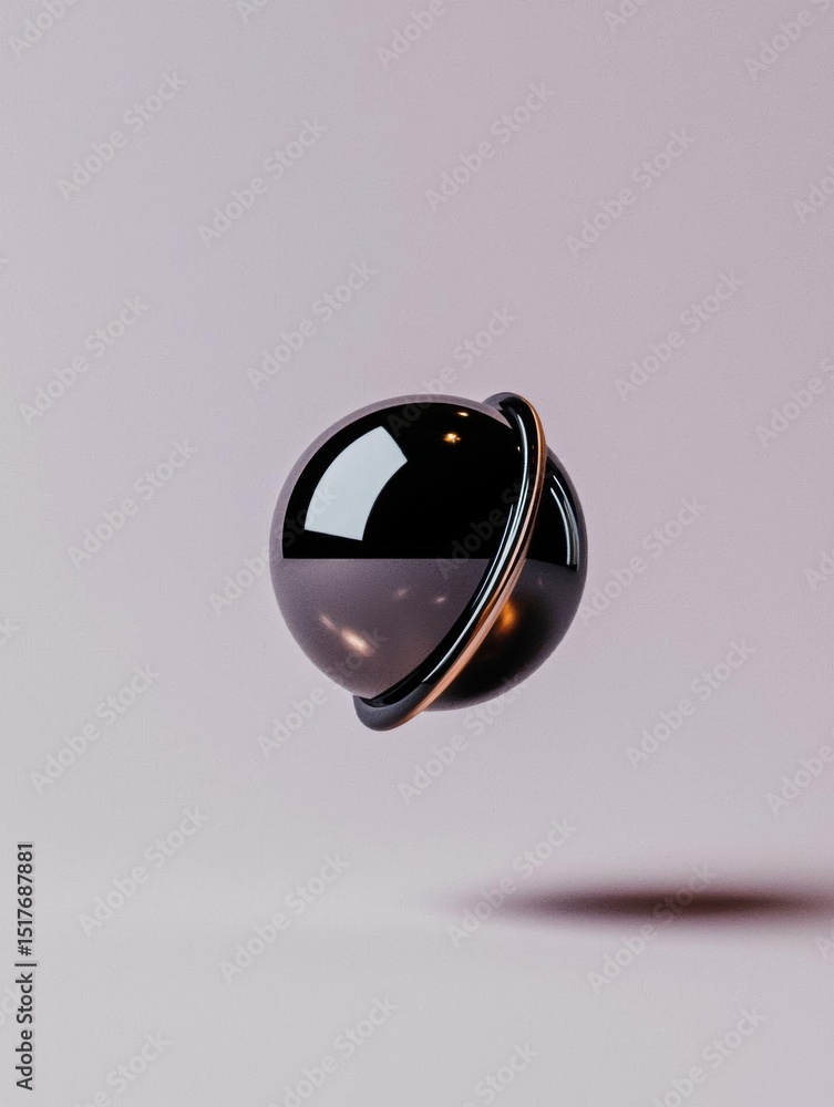 Fototapete 3d rendering of a spherical object. the object appears to be made of a shiny, metallic material, pos