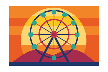 Obraz premium ferris wheel vector illustration