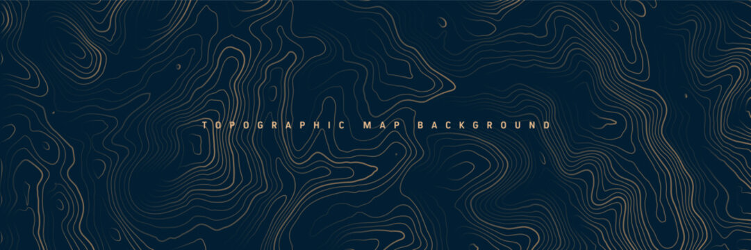 Colorful topographic map with contour lines. Geographic terrain grid, relief height elevation. Ground path pattern. Travel and navigation, cartography design element. Vector illustration