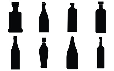 Alcoholic Drink Silhouettes: Bottles and Glassware