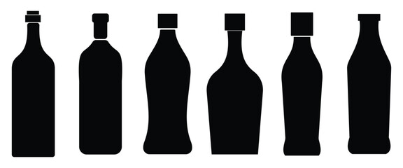 Alcoholic Drink Silhouettes: Bottles and Glassware