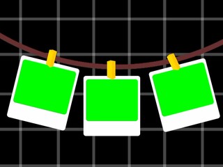 Retro Square Photo Frame with Chroma Key Center