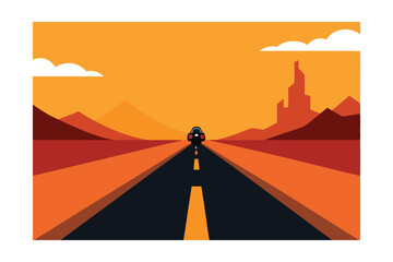 road to the motorcycle