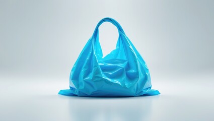 White Plastic Bag Isolated on a Plain Background
