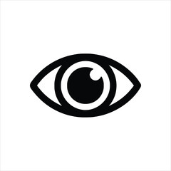 Eye Icon - View/Show Monochrome UI Vector Element