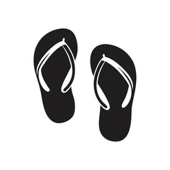 ein paar flip flops icon schwarz vector free vector art