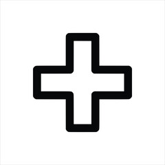 Plus Icon - Add Monochrome UI Vector Element