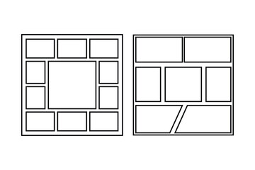 Comics blank layout set panel template for page, grid, frame, and storyboard design