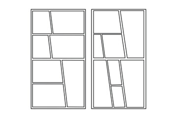 Comics blank layout set manga panel template for page design, graphic novel, storyboard creation