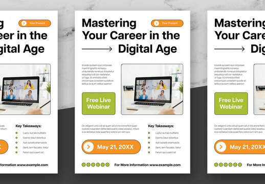 Orange And Green Webinar Flyer