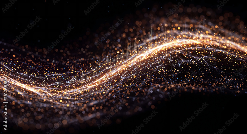 Aufkleber abstract digital background with lines and neural connections . generative ai
