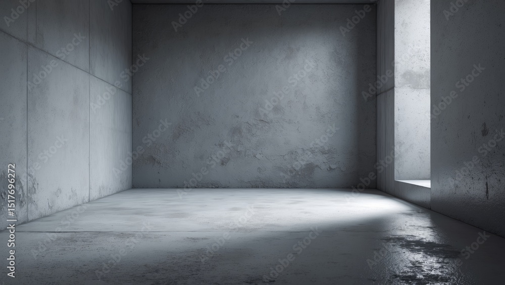 Poster grey wall studio background with textured concrete and soft lighting in an empty room for product di