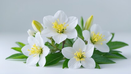 Obraz premium Beautiful jasmine blooms on a white background