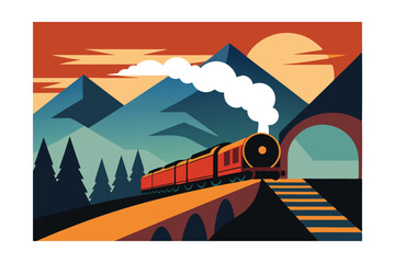 steam train in the mountains