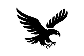 Eagle soaring vector black silhouette bird design