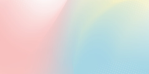 Abstract clear blue sky. Pastel rainbow. Light blue, pink and yellow color vector banner. Pastel gradient sky pattern. Blurred light fuzz colorful gradient background. Vector soft horizontal backdrop