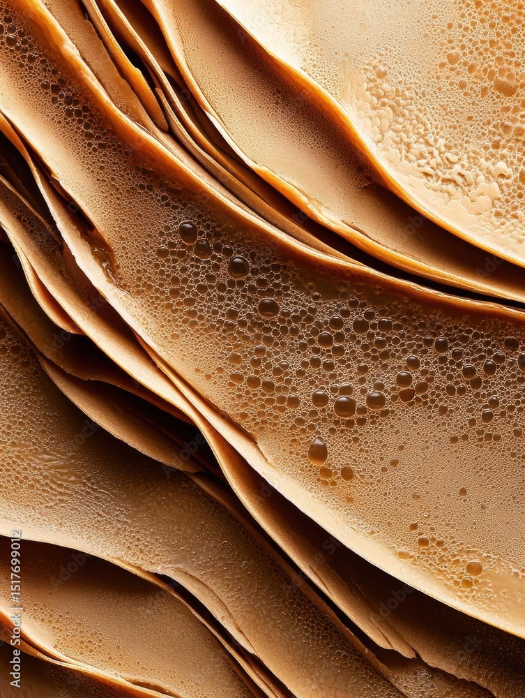 Aufkleber close-up of a group of overlapping layers of brown fabric. the fabric appears to be made of a soft, 
