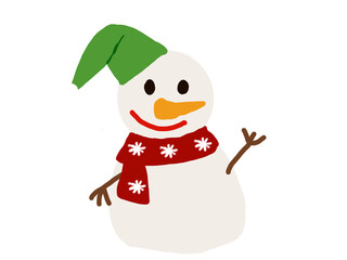 snowman with a red scarf