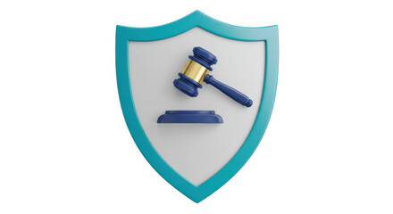Isolated Gavel and Shield