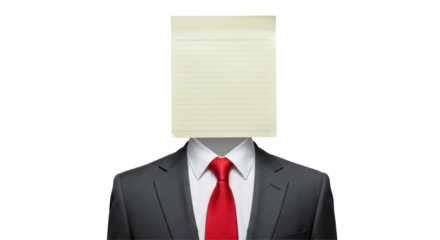 Isolated Businessman with Sticky Note for Head