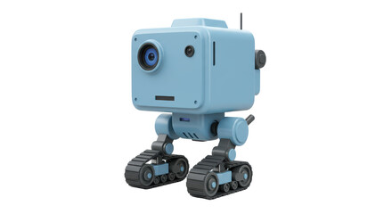 Isolated Small Cartoon Robot Camera