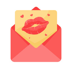 love letter with heart — vector illustration