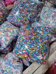 close up of colorful sprinkle
