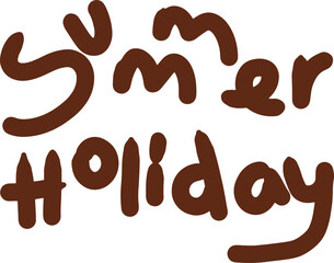 Handwritten 'Summer Holiday' lettering in a fun, casual style