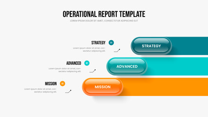 Product Development Slideshow Design Vector Illustration. Advertising Launch Three Step Infographic Frame Template. Project Profile 3 Option Diagram Slide Layout.