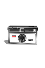 White analogue Camera on white background 
