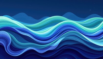 Abstract Blue Ocean Waves Design Night Sky Background Perfect for websites banners posters and more
