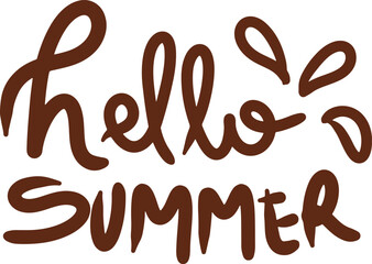 Cheerful 'Hello Summer' handwritten design with playful splash accents