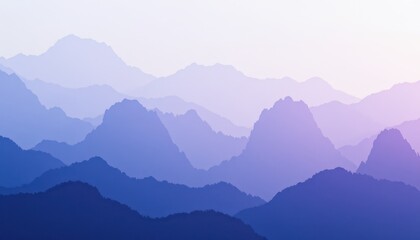 Fototapeta premium Serene Blue Mountainscape A Breathtaking View of Rolling Hills at Sunset