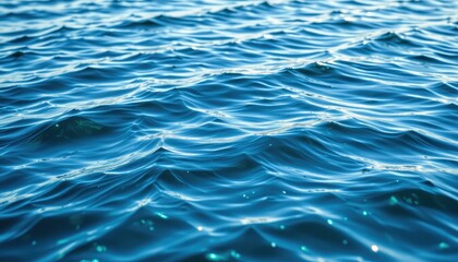 Fototapeta premium Serene Blue Ocean Water Texture Gentle Waves and Sparkling Sunlight