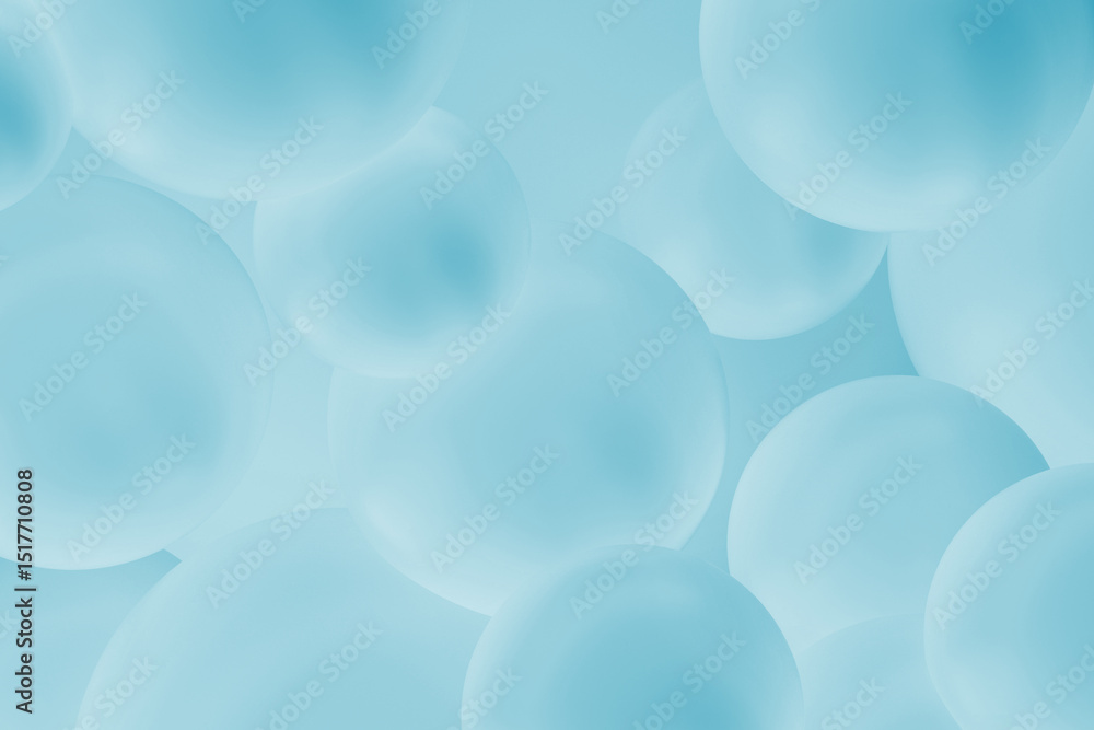 Poster aesthetic light blue bubble texture with smooth surfaces and pastel gradient in ethereal floating de
