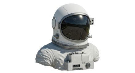 Isolated Astronaut Helmet and Suit