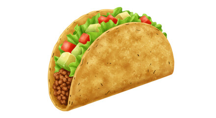 Isolated Delicious Taco with Fresh Ingredients