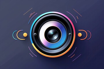 Contemporary Audio Speaker Icon for Technology Design Featuring Vector Graphics Elements