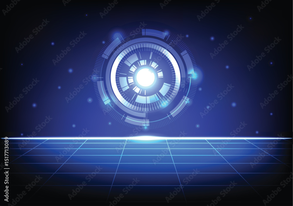 Aufkleber circle abstract technology futuristic illustraton design. concept of tech connect communication netw
