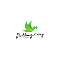 Fototapeta premium Green bird logo design template