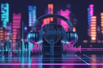 Premium Podcast Music Visualizer with Advanced Waveform Animation