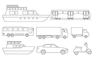 Public Transport Icon Pack   Minimalist Flat Design Vector Symbols for Transit