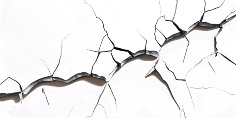 Cracked Wall Texture Overlay - White Background Grunge PNG