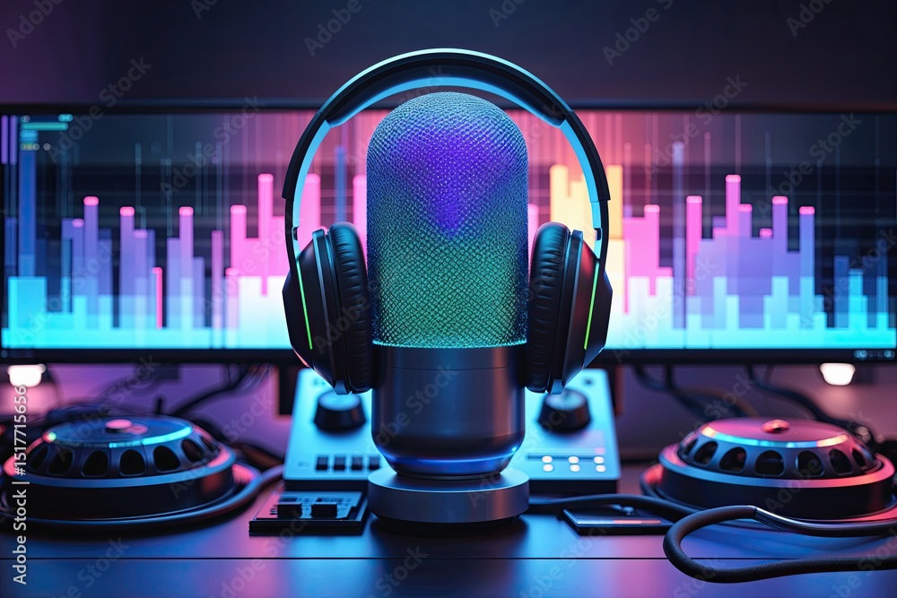 Aufkleber cutting edge podcast music visualizer featuring dynamic fluid motion animation