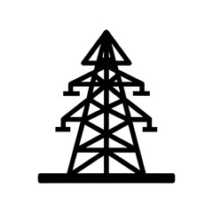 electricity tower icon silhouette vector art