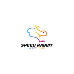 Obraz premium Speed rabbit logo design template