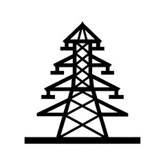 electricity tower icon silhouette vector art