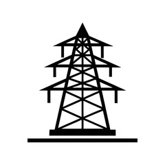 electricity tower icon silhouette vector art
